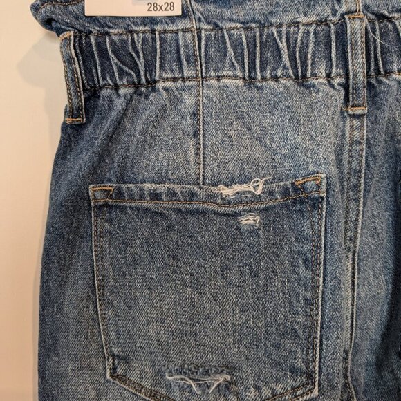 KanCan Jeans Size 28/28 High-Rise Paperbag Mom Ripped Distressed Cuffed Hem NWT - Picture 11 of 16